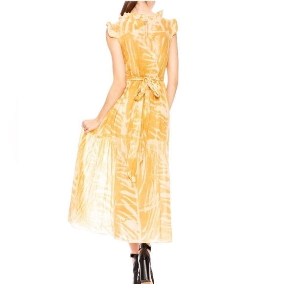Amanda Bond Emma Dress Gold Leaf Hand Dyed One of a Kind Maxi Dress M/L - Picture 11 of 12